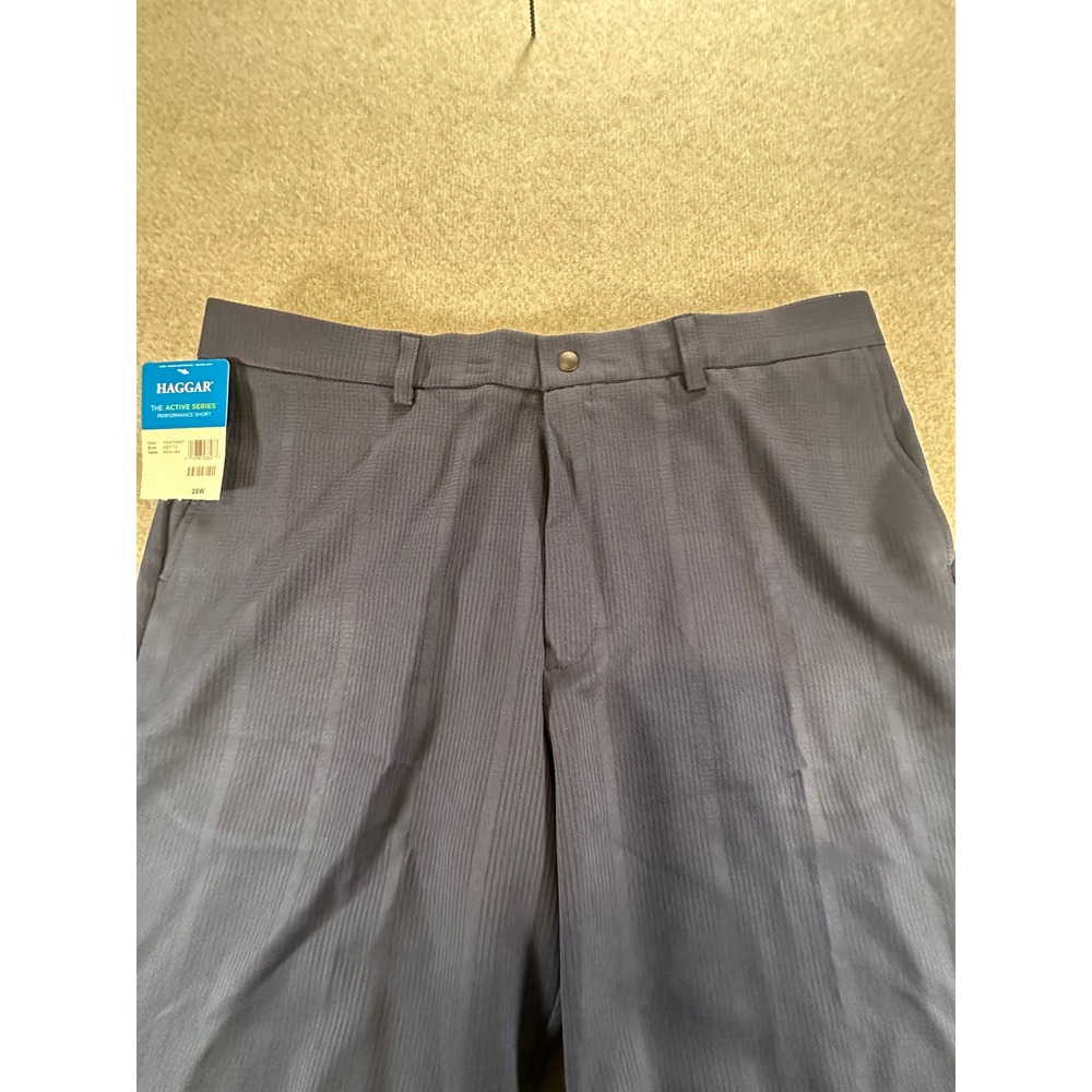 Haggar The Active Series Performance Shorts Mens 38 Midnight Blue HS01113 NEW